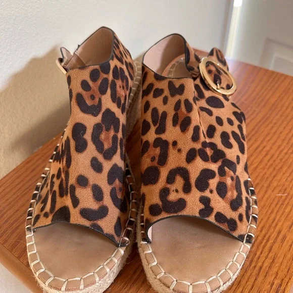 Catherine Malandrino Animal Print Wedge Espadrilles - Picture 2 of 7